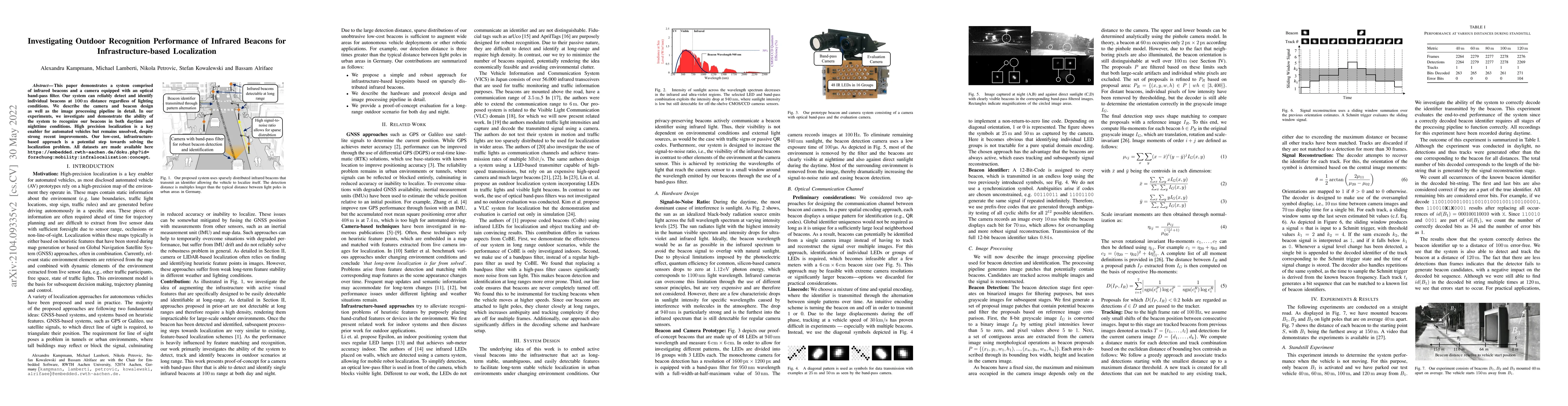 Thumbnail for Investigating Outdoor Recognition Performance of Infrared Beacons for
  Infrastructure-based Localization