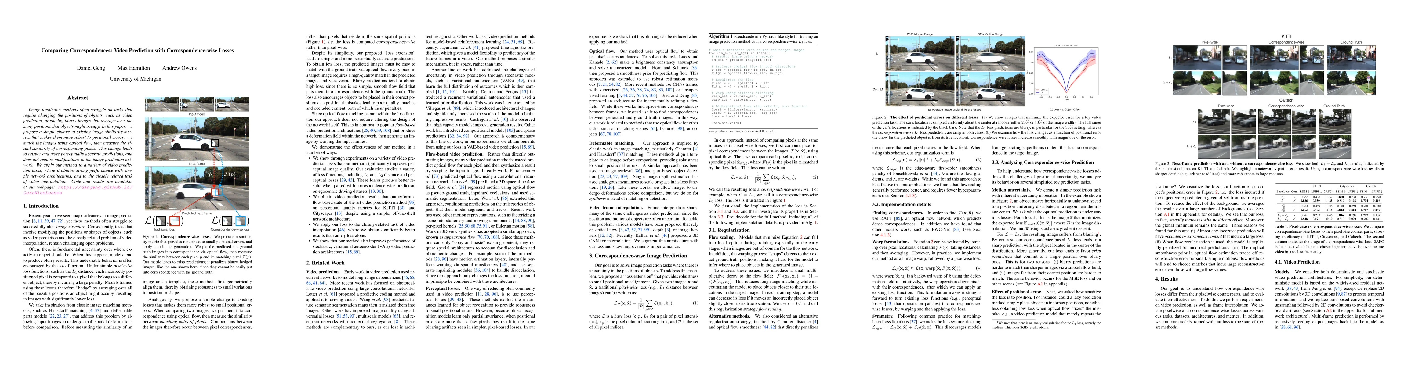 Thumbnail for Comparing Correspondences: Video Prediction with Correspondence-wise
  Losses