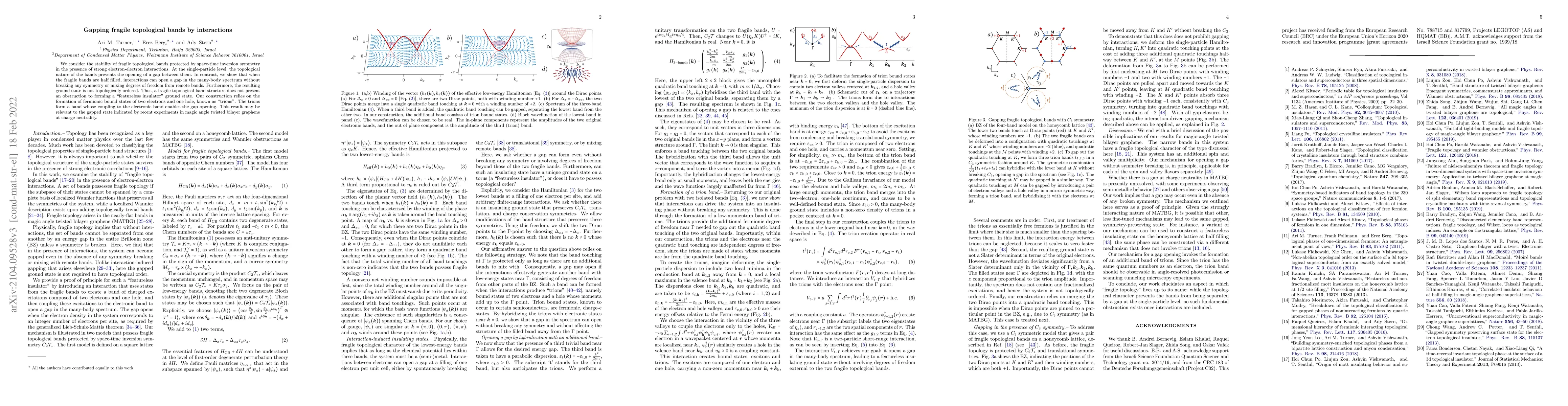 Thumbnail for Gapping fragile topological bands by interactions