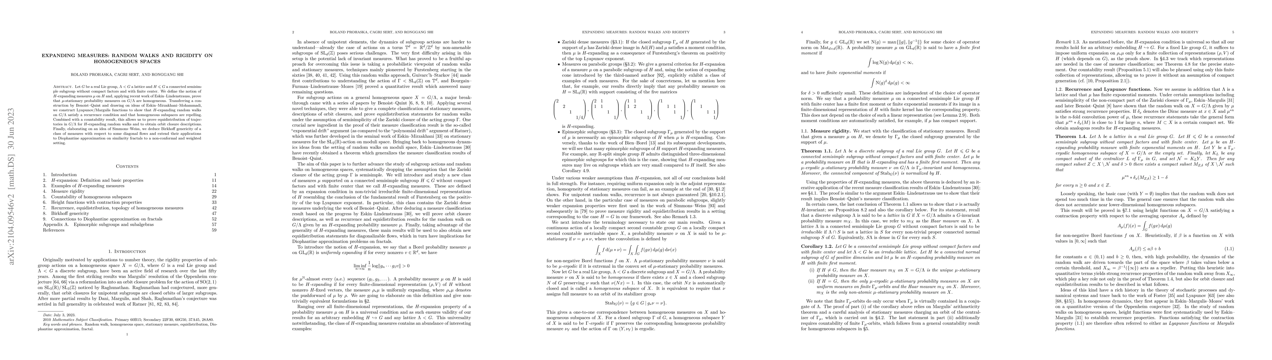 Thumbnail for Expanding measures: Random walks and rigidity on homogeneous spaces