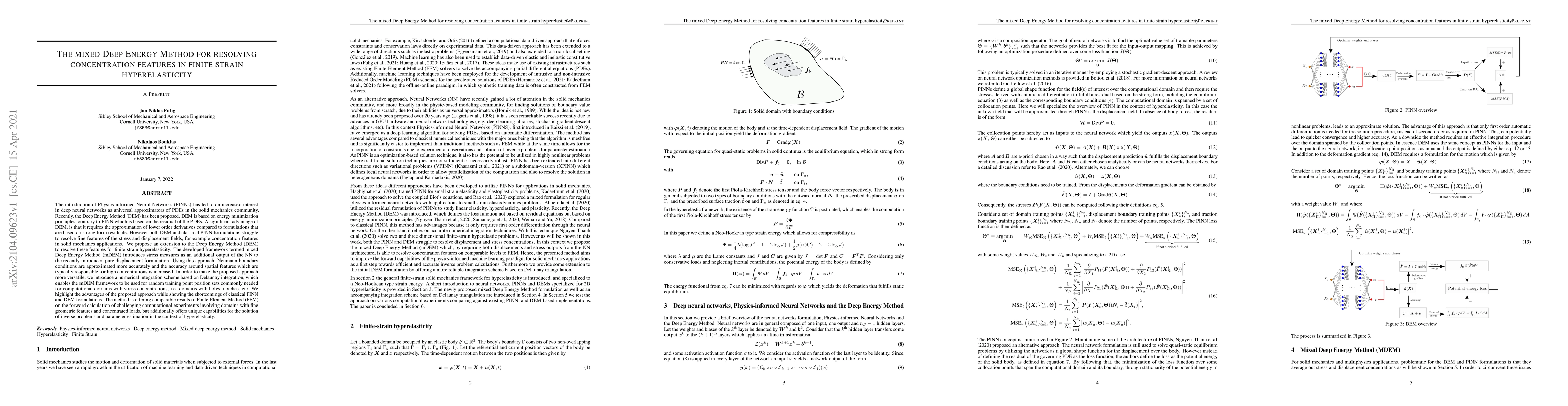 Thumbnail for The mixed deep energy method for resolving concentration features in
  finite strain hyperelasticity