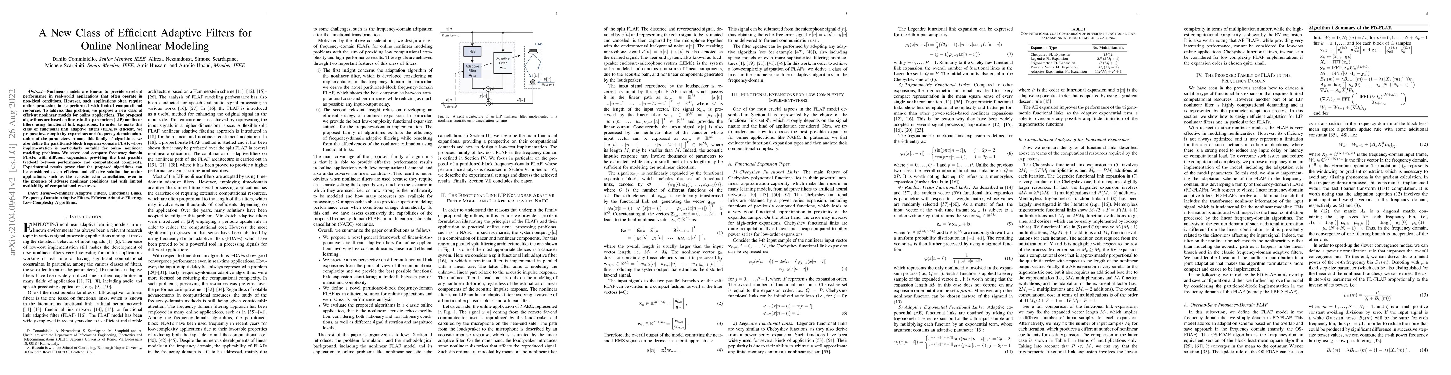 Thumbnail for A New Class of Efficient Adaptive Filters for Online Nonlinear Modeling
