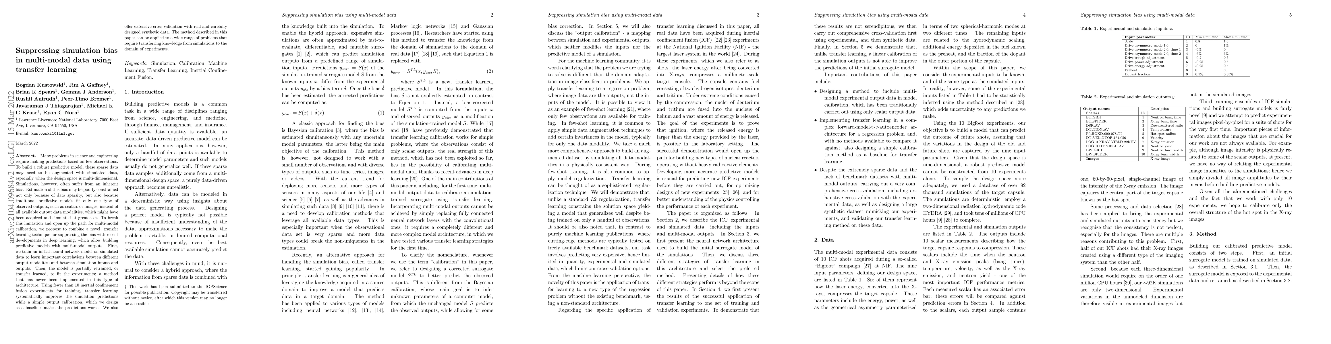 Thumbnail for Suppressing simulation bias using multi-modal data