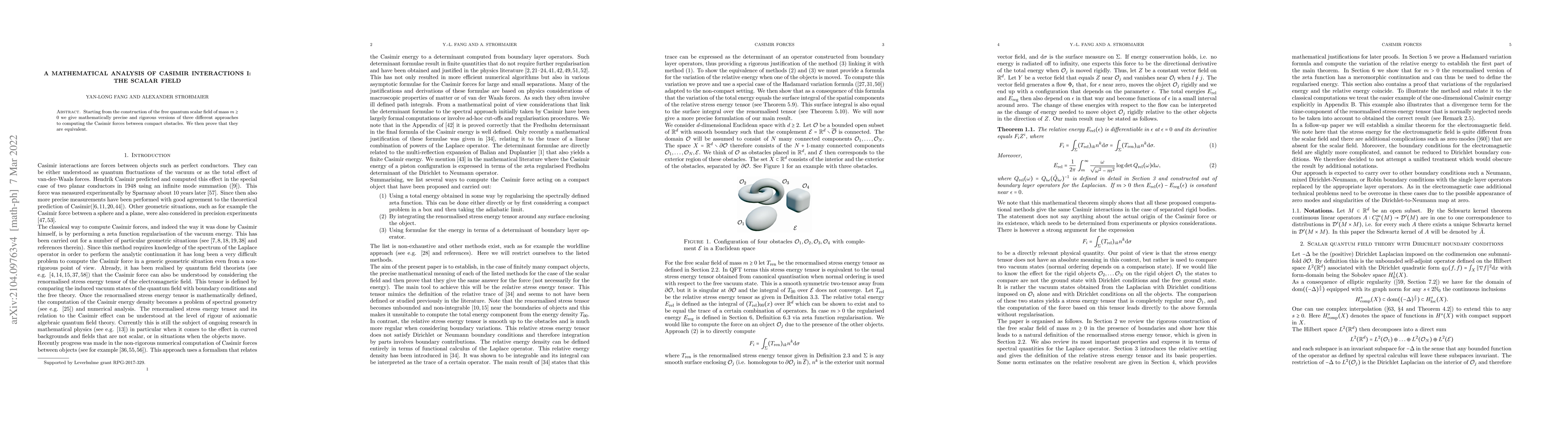 Thumbnail for A mathematical analysis of Casimir interactions I: The scalar field