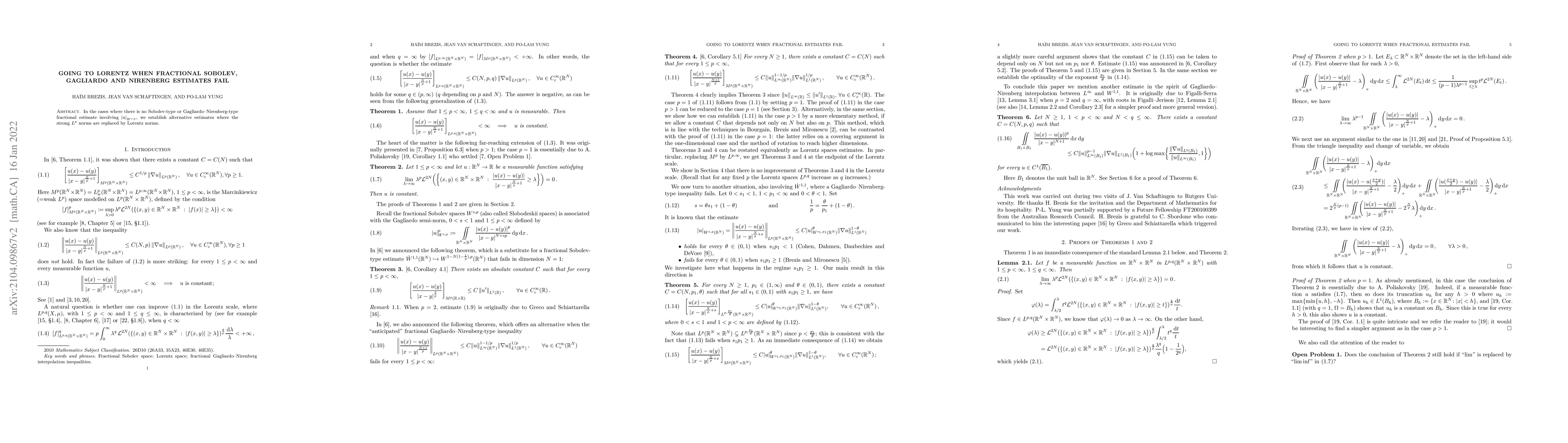 Thumbnail for Going to Lorentz when fractional Sobolev, Gagliardo and Nirenberg
  estimates fail