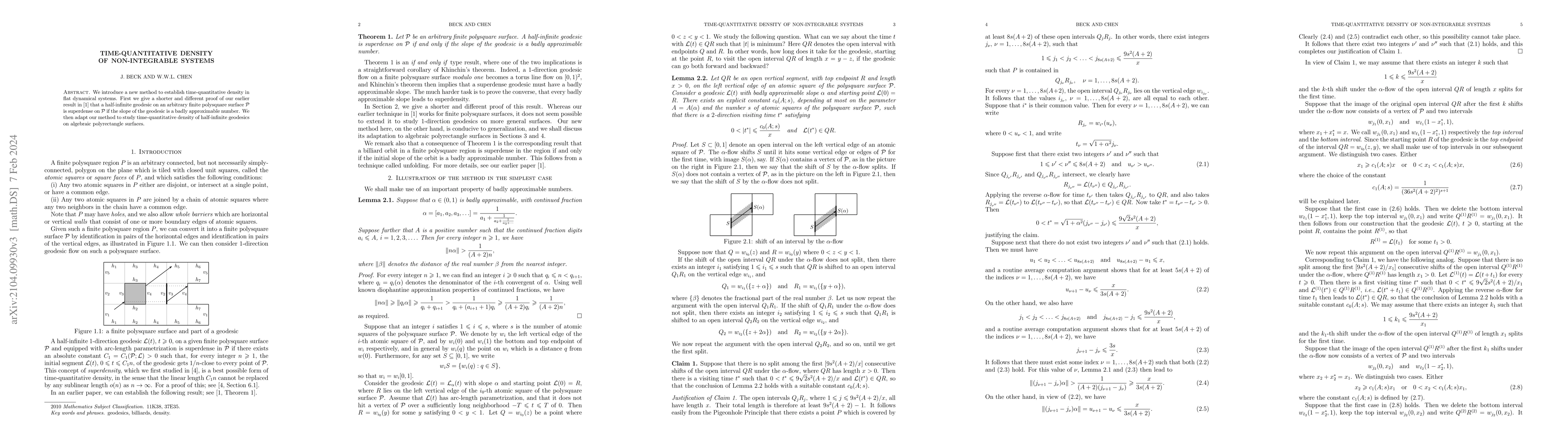 Thumbnail for Time-quantitative density of non-integrable systems