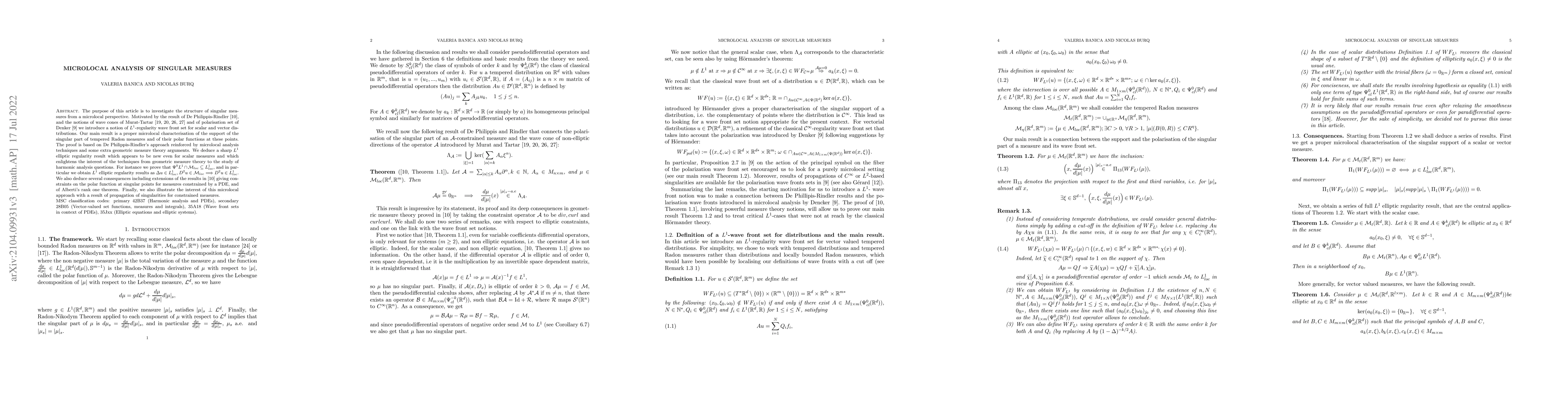 Thumbnail for Microlocal analysis of singular measures