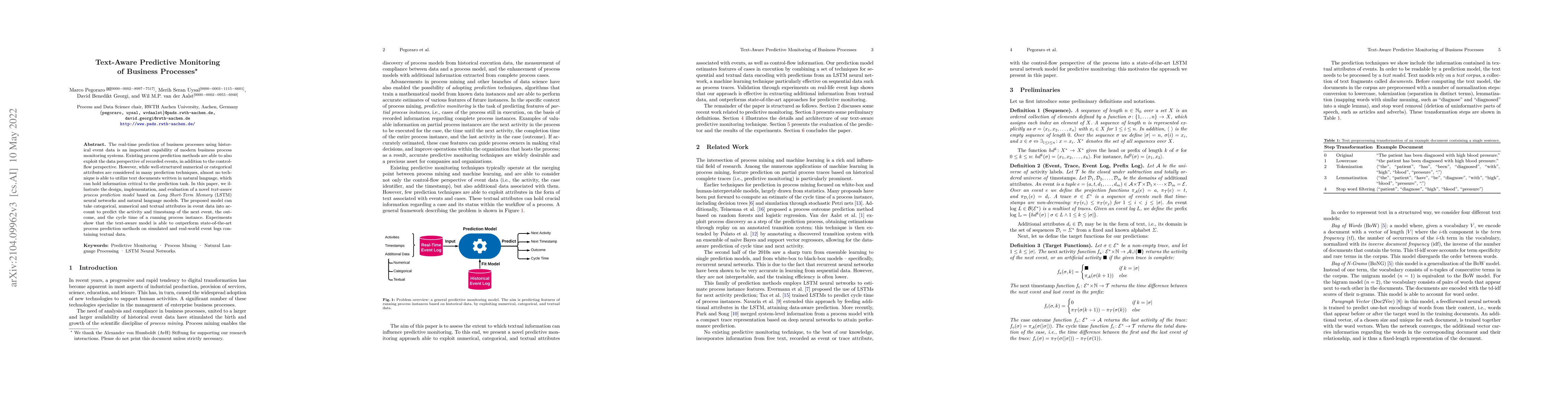 Thumbnail for Text-Aware Predictive Monitoring of Business Processes