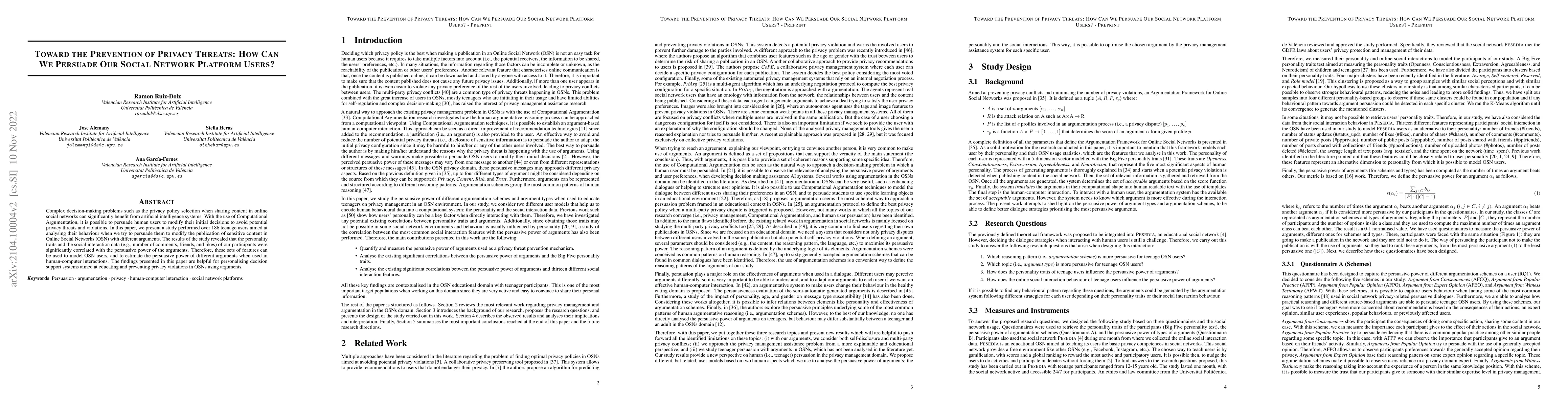 Thumbnail for Toward the Prevention of Privacy Threats: How Can We Persuade Our Social
  Network Platform Users?