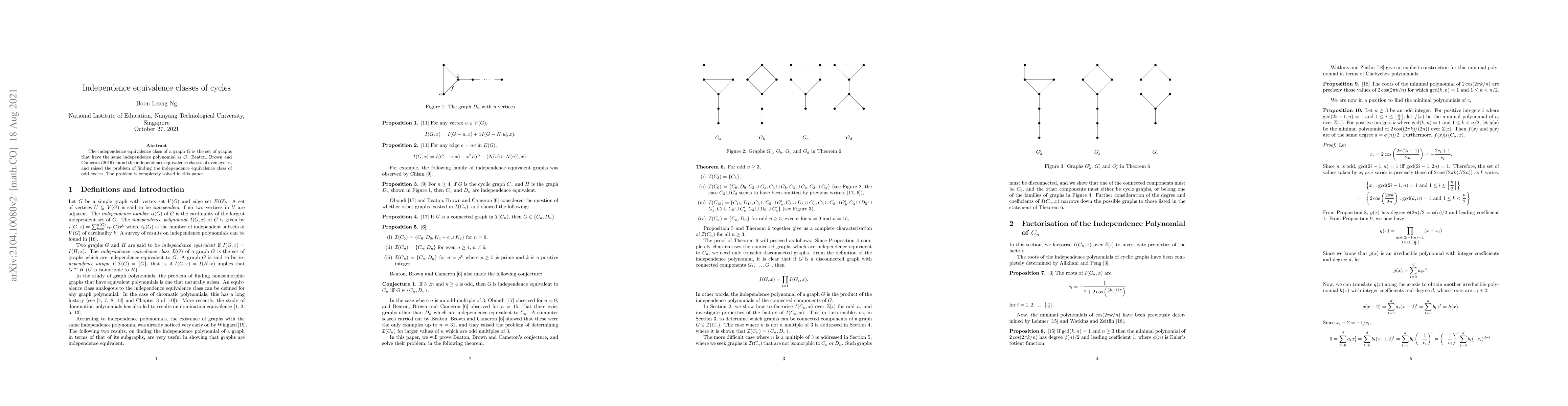 Thumbnail for Independence equivalence classes of cycles