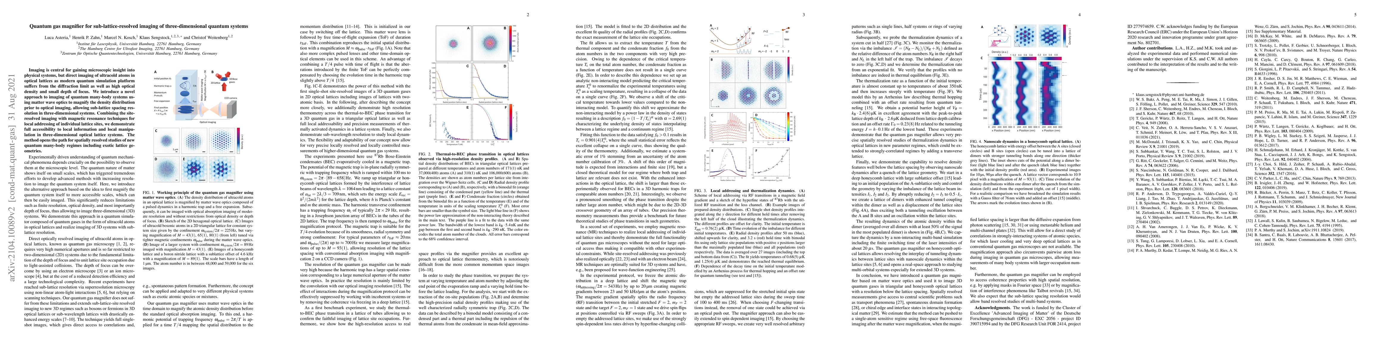 Thumbnail for Quantum gas magnifier for sub-lattice-resolved imaging of
  three-dimensional quantum systems