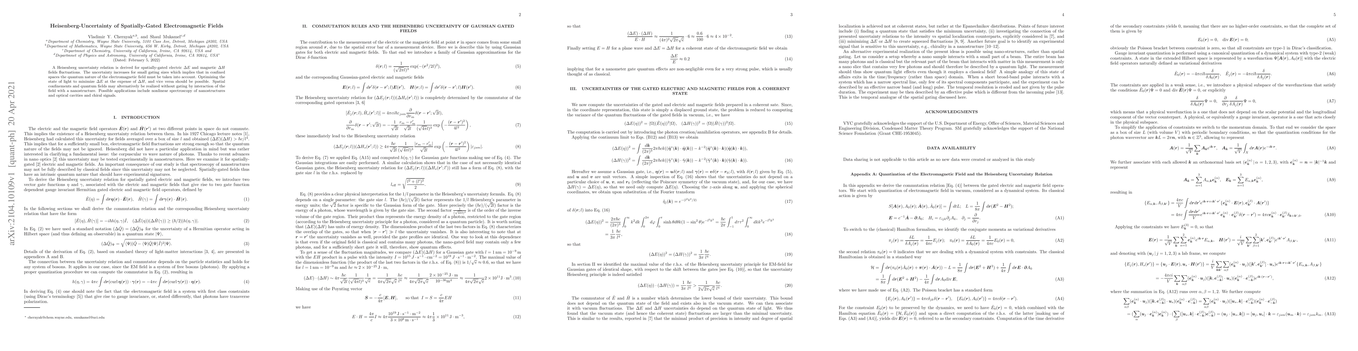 Thumbnail for Heisenberg-Uncertainty of Spatially-Gated Electromagnetic Fields