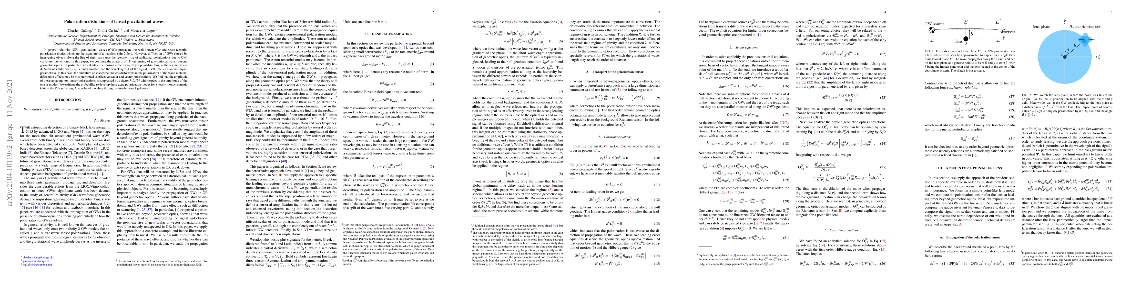 Thumbnail for Polarization distortions of lensed gravitational waves