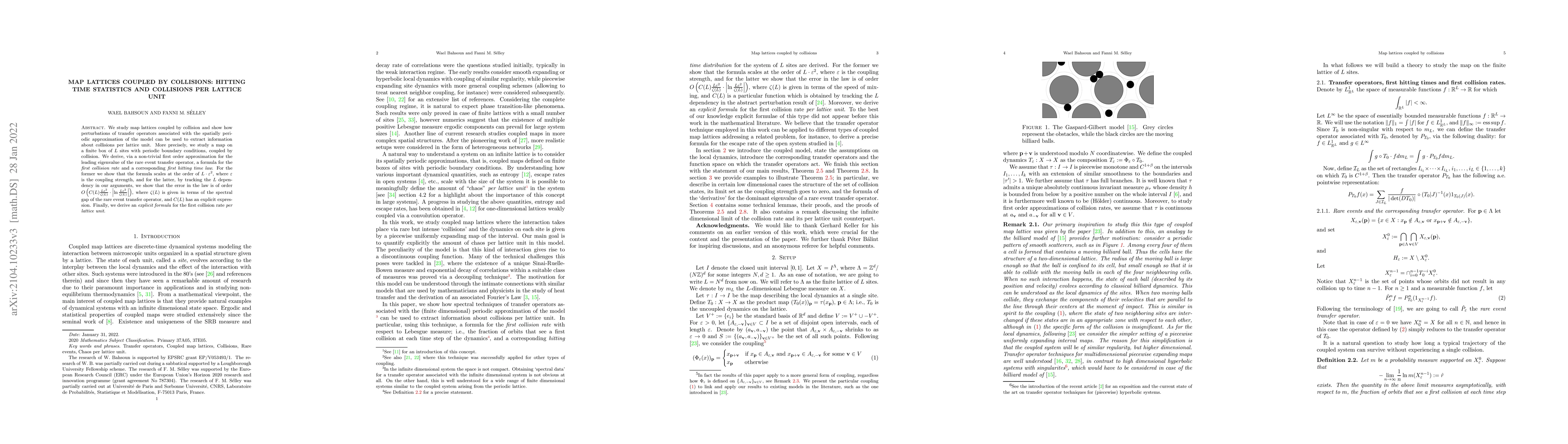 Thumbnail for Map lattices coupled by collisions: hitting time statistics and
  collisions per lattice unit