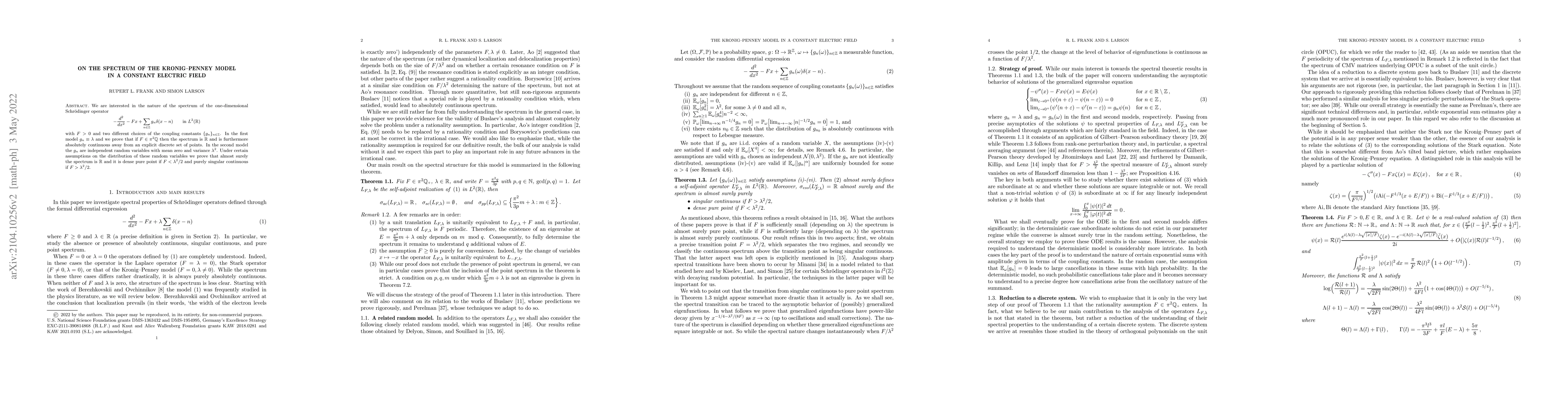 Thumbnail for On the spectrum of the Kronig-Penney model in a constant electric field