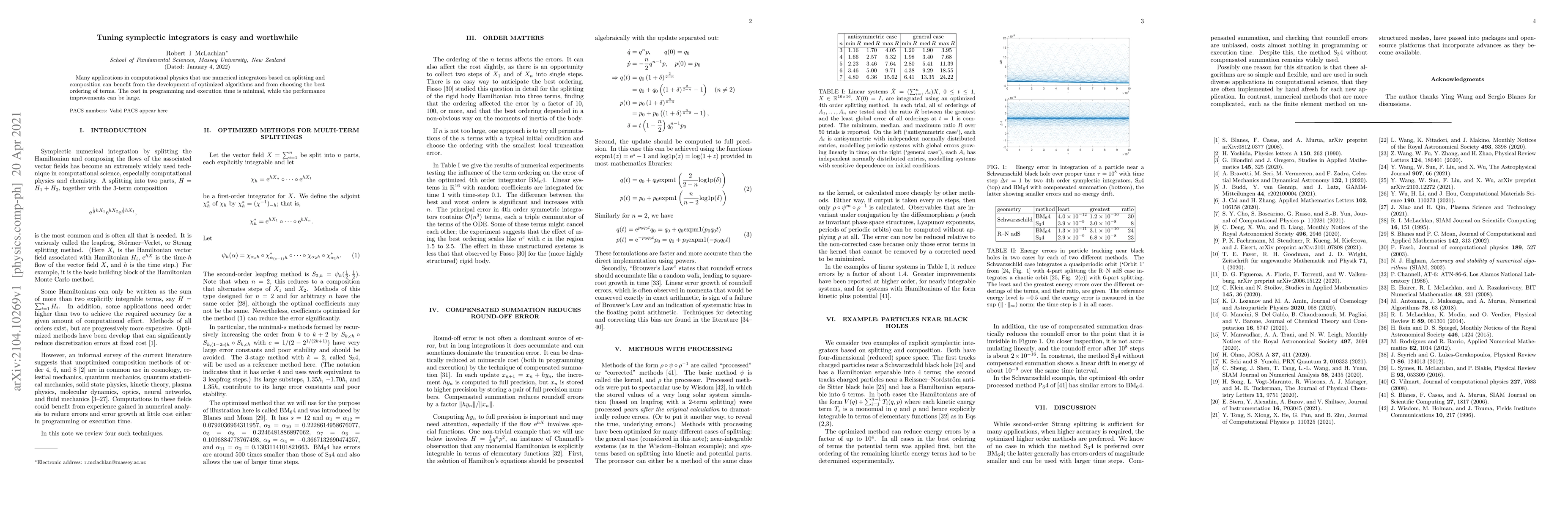 Thumbnail for Tuning symplectic integrators is easy and worthwhile