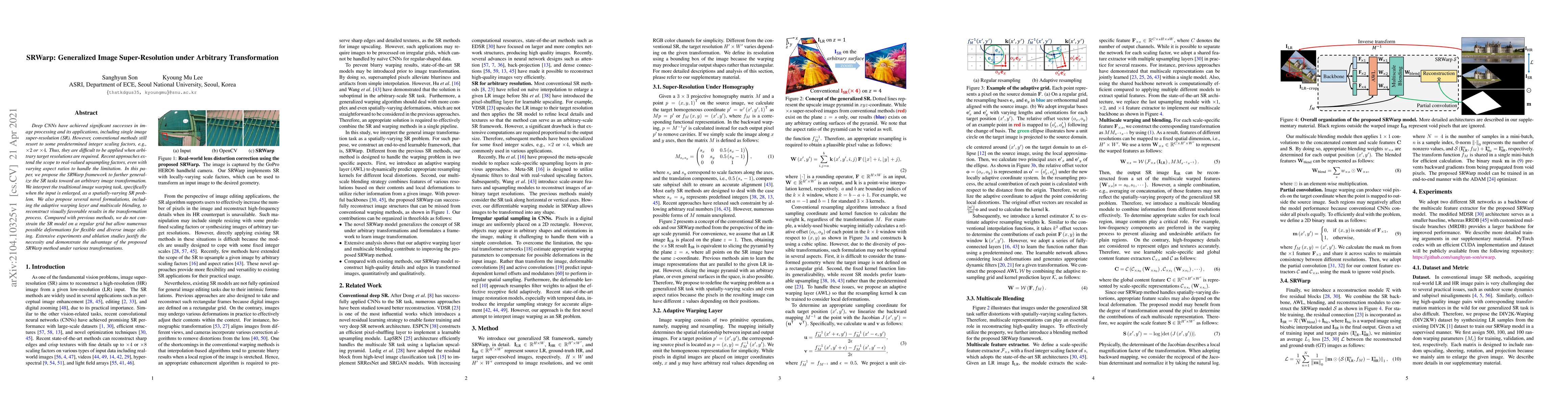 Thumbnail for SRWarp: Generalized Image Super-Resolution under Arbitrary
  Transformation