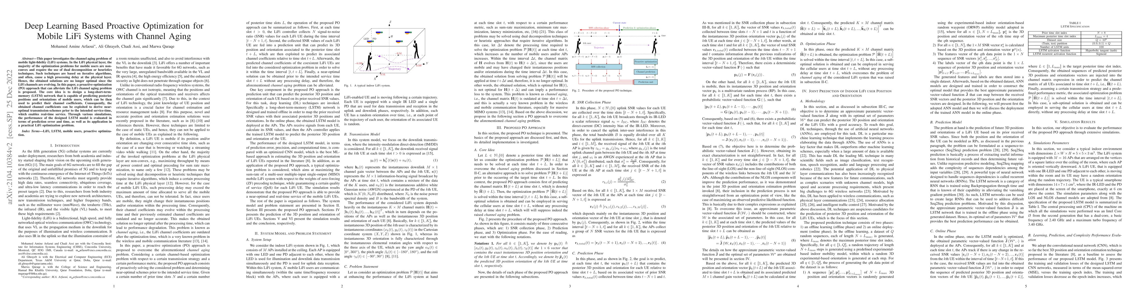 Thumbnail for Deep Learning Based Proactive Optimization for Mobile LiFi Systems with
  Channel Aging