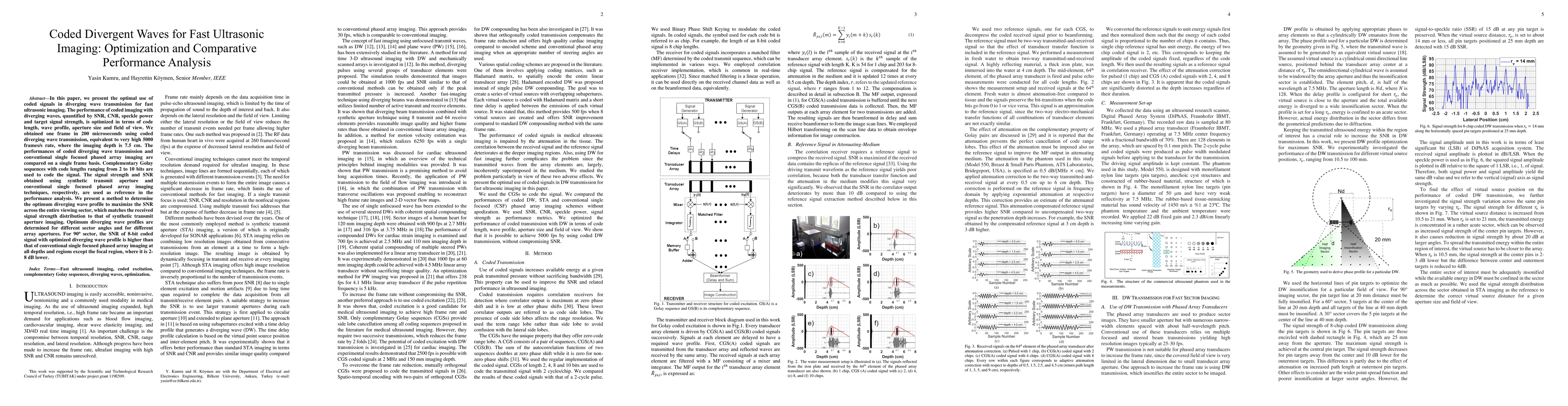 Thumbnail for Coded Divergent Waves for Fast Ultrasonic Imaging: Optimization and
  Comparative Performance Analysis