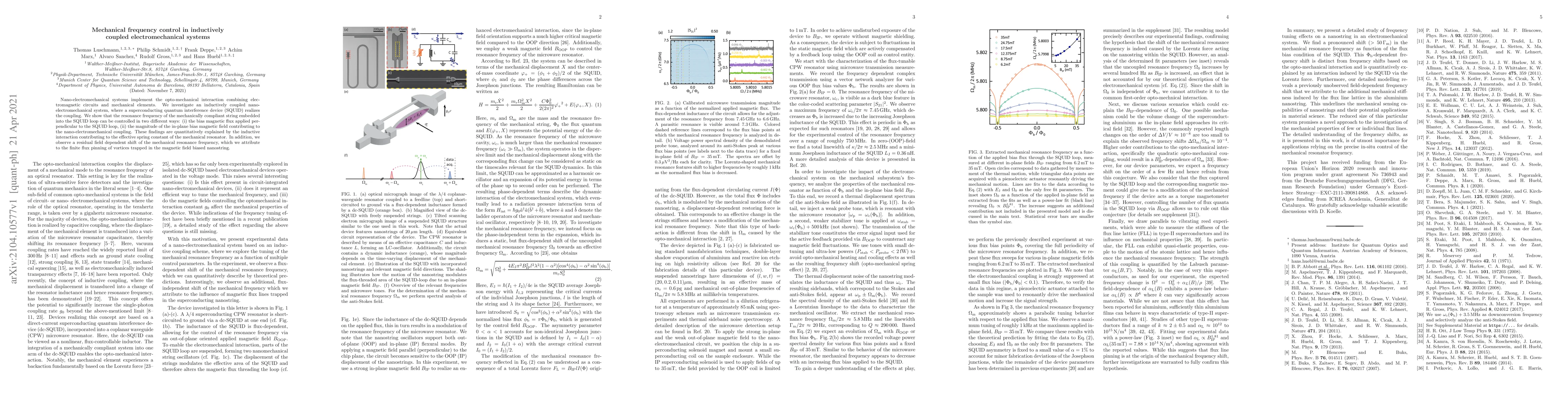 Thumbnail for Mechanical frequency control in inductively coupled electromechanical
  systems