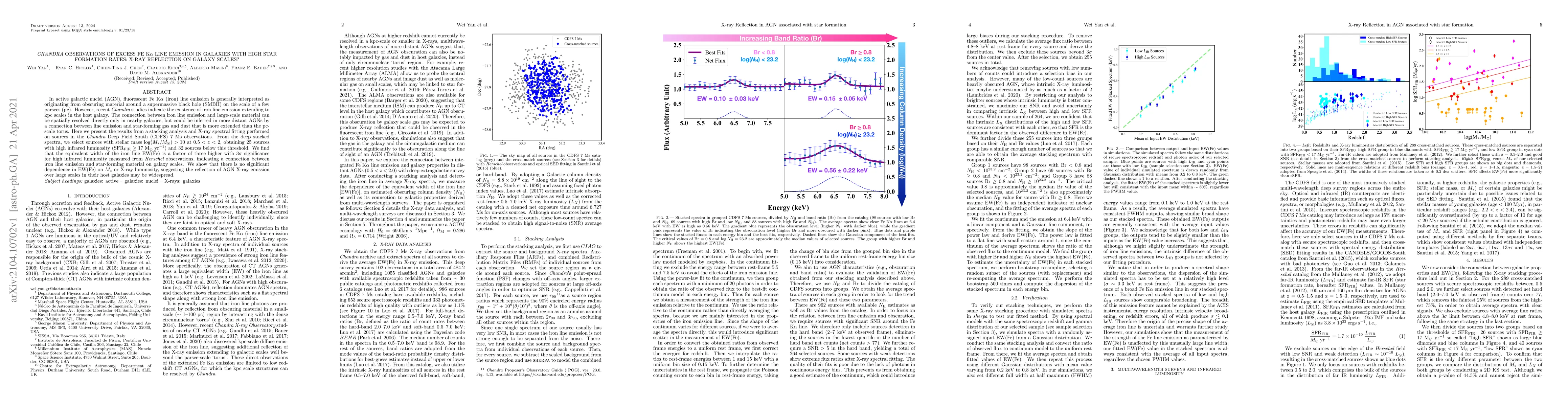 Thumbnail for Chandra Observations of Excess Fe K$\alpha$ Line Emission in Galaxies
  with High Star Formation Rates: X-ray Reflection on Galaxy Scales?