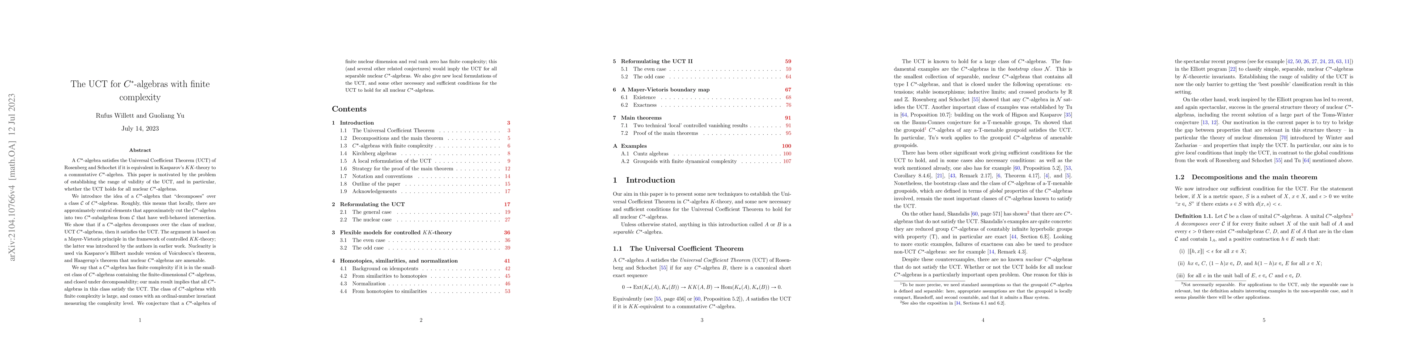 Thumbnail for The UCT for $C^*$-algebras with finite complexity