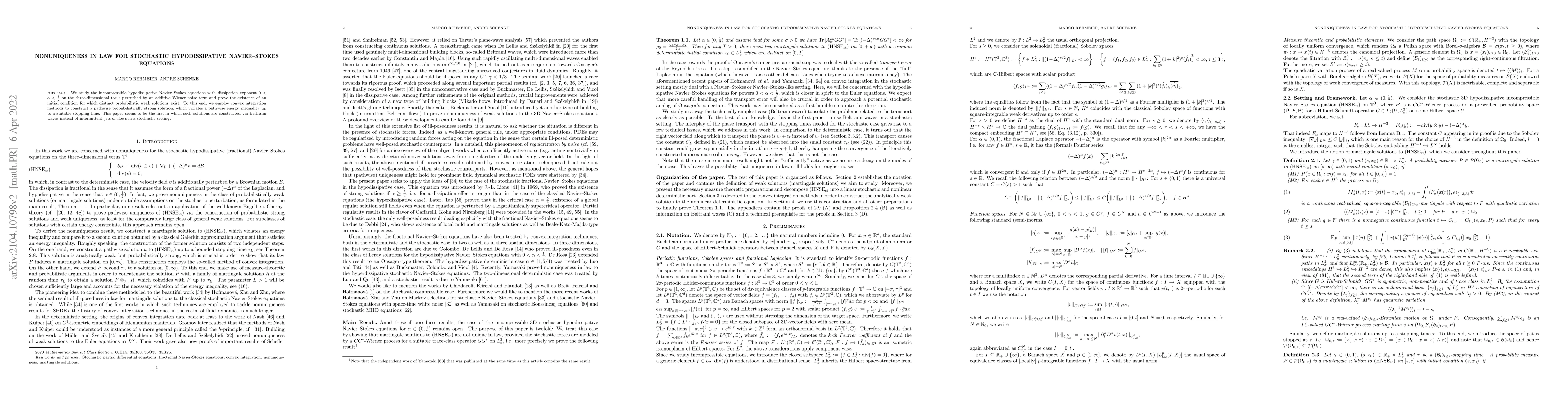 Thumbnail for Nonuniqueness in law for stochastic hypodissipative Navier-Stokes
  equations
