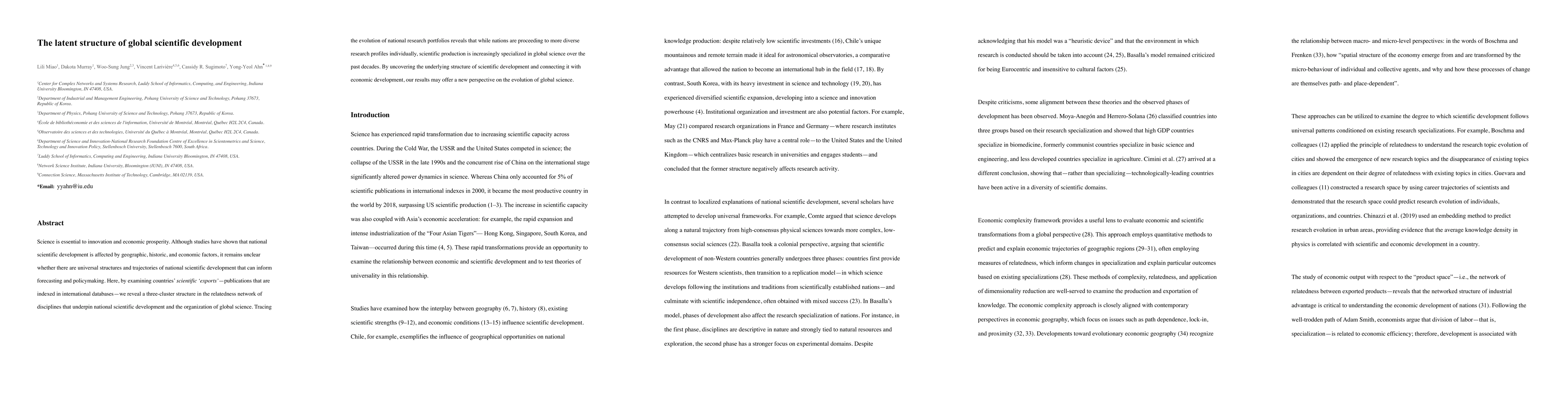 Thumbnail for The latent structure of global scientific development