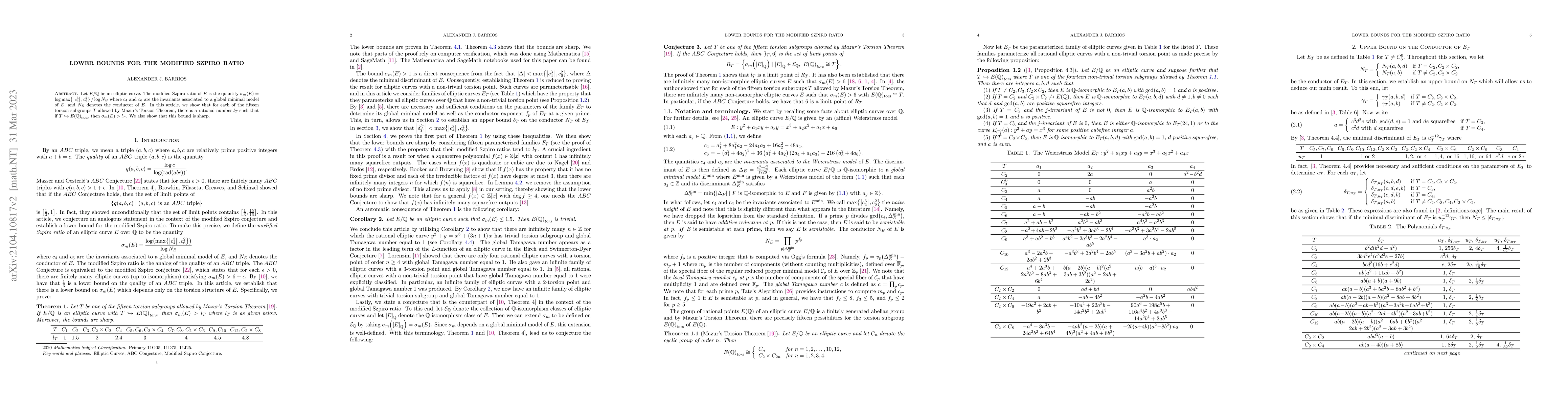 Thumbnail for Lower bounds for the modified Szpiro ratio