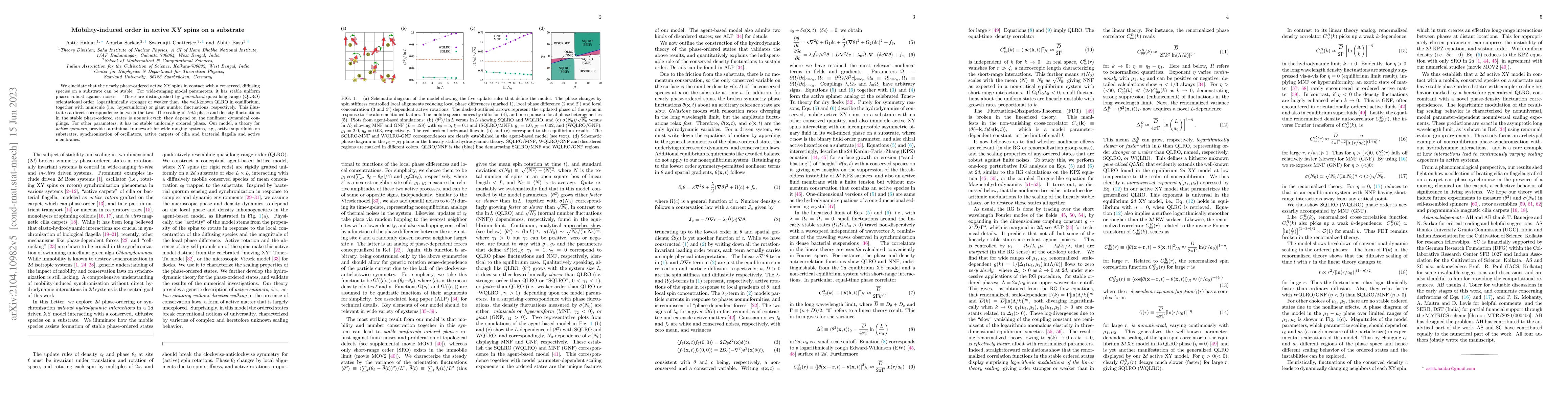 Thumbnail for Mobility-induced order in active XY spins on a substrate