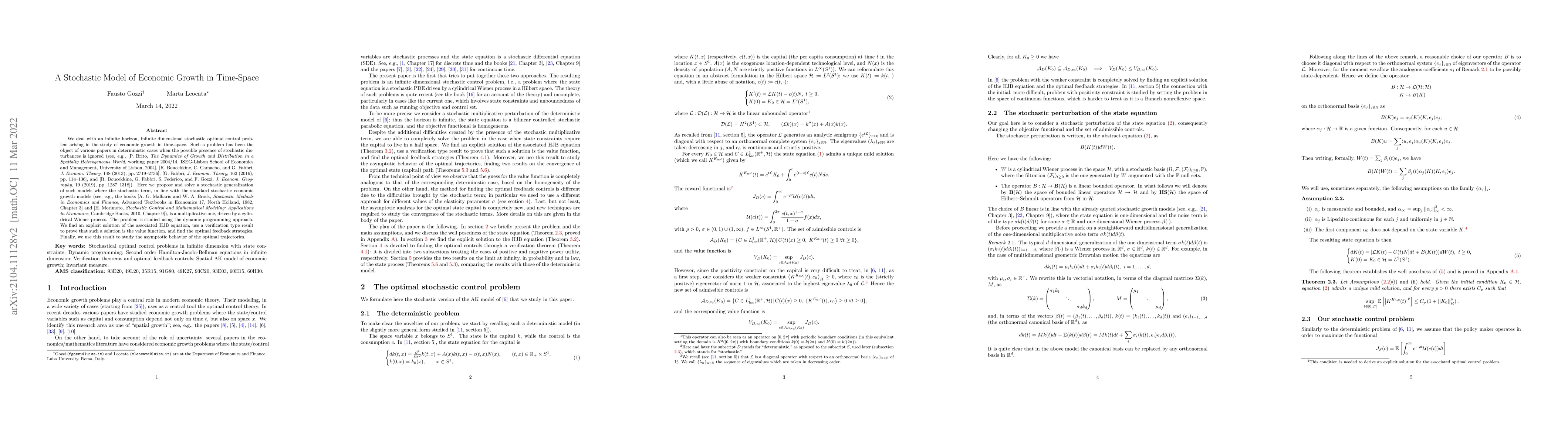 Thumbnail for A Stochastic Model of Economic Growth in Time-Space