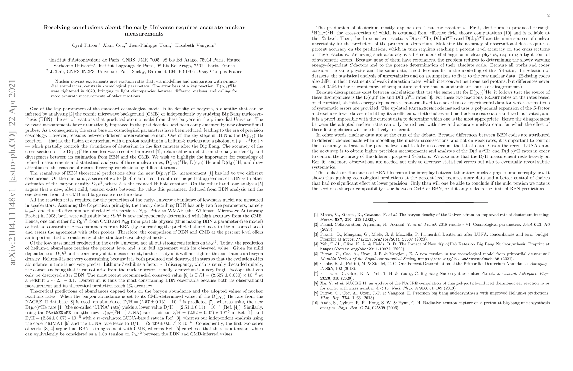 Thumbnail for Resolving conclusions about the early Universe requires accurate nuclear
  measurements
