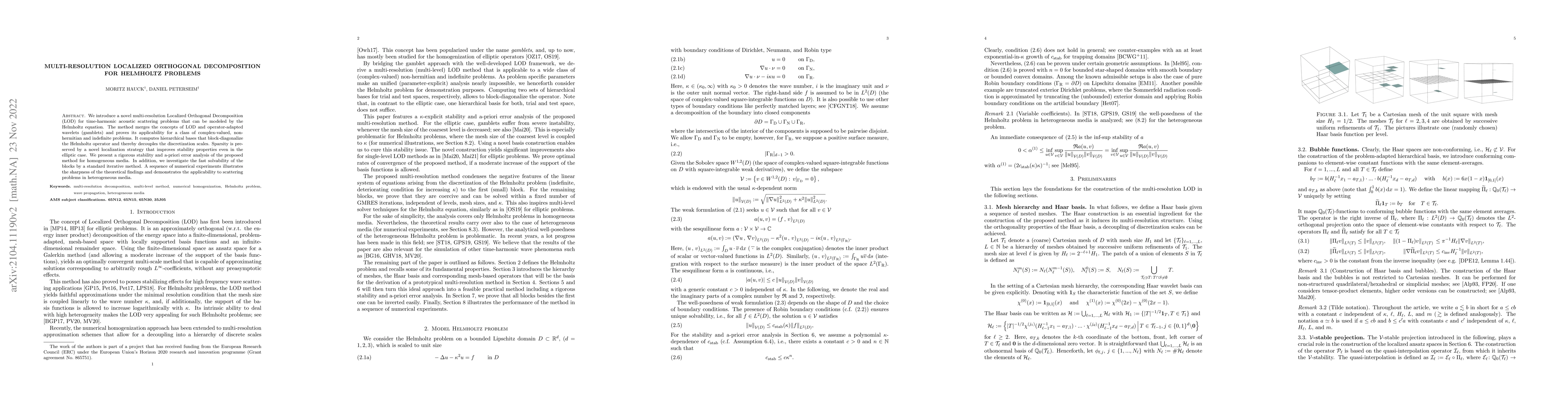 Thumbnail for Multi-resolution Localized Orthogonal Decomposition for Helmholtz
  problems