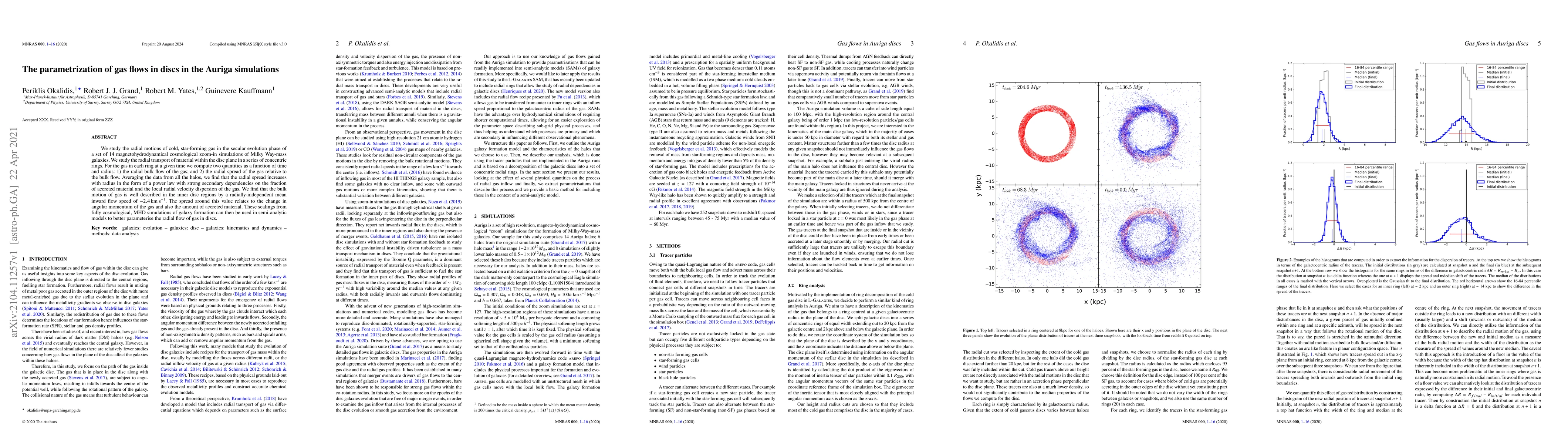 Thumbnail for The parametrization of gas flows in discs in the Auriga simulations