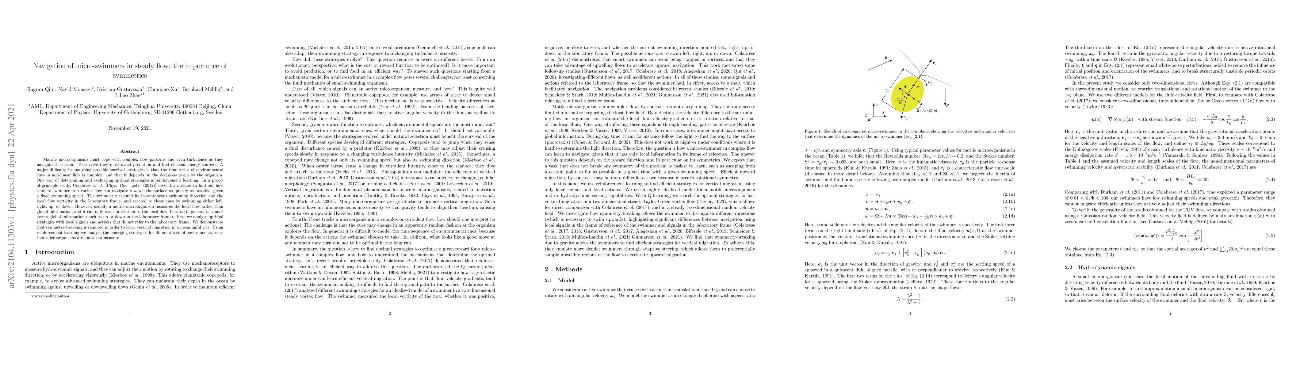Thumbnail for Navigation of micro-swimmers in steady flow: the importance of
  symmetries