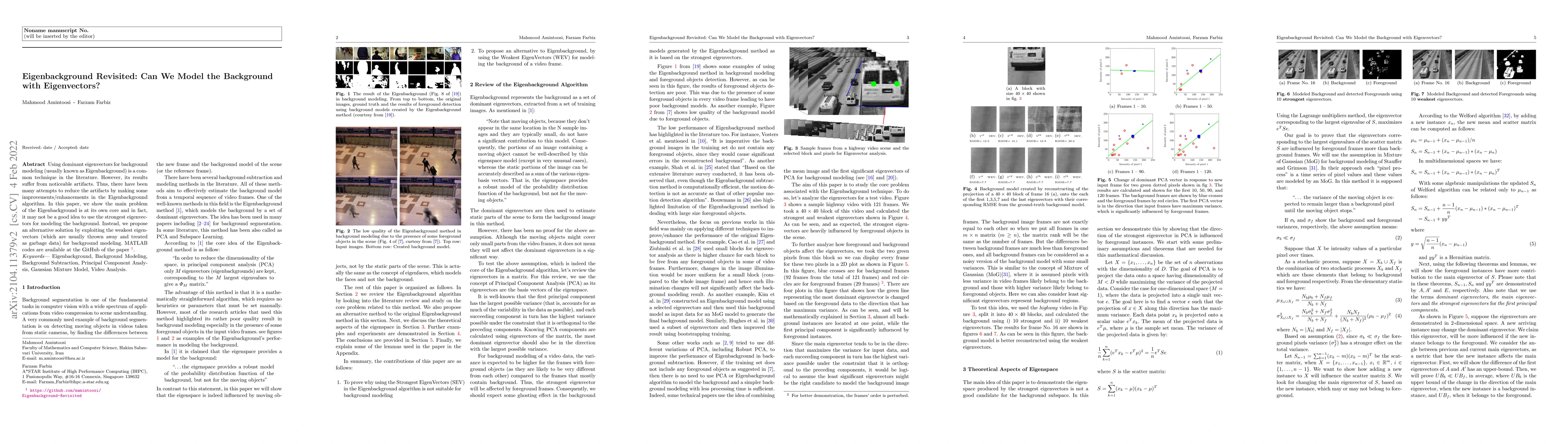 Thumbnail for Eigenbackground Revisited: Can We Model the Background with
  Eigenvectors?