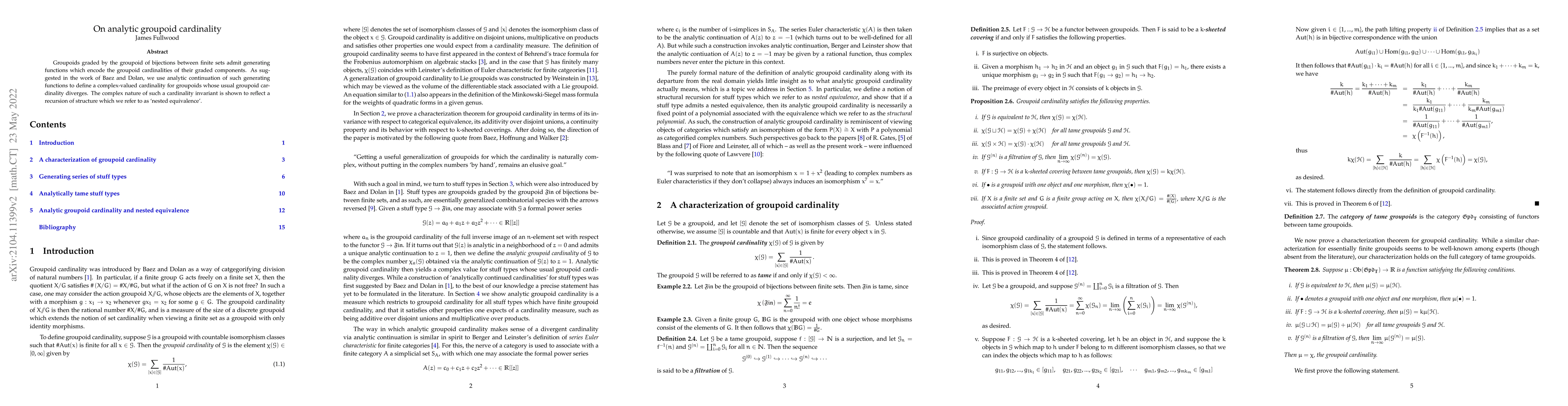 Thumbnail for On analytic groupoid cardinality