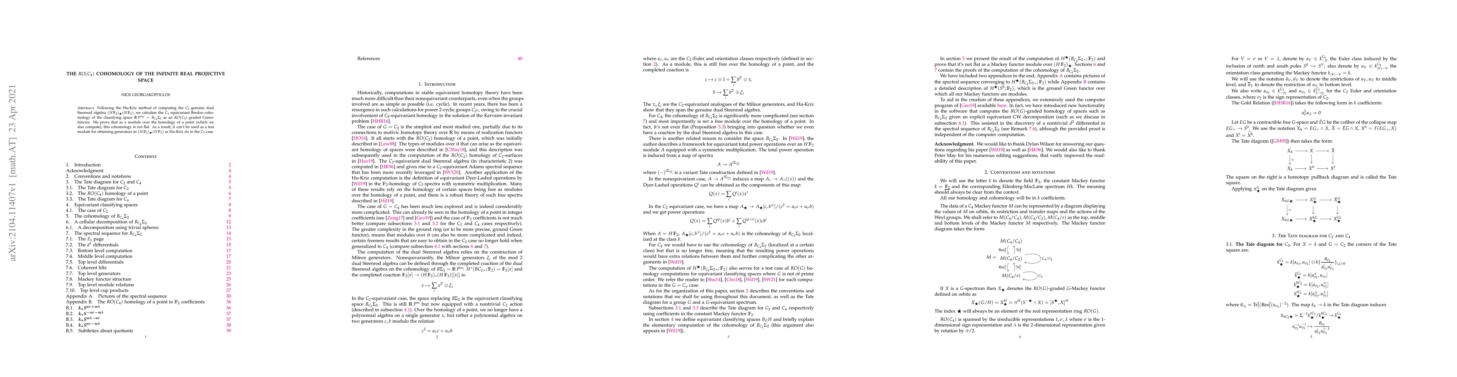 Thumbnail for The $RO(C_4)$ cohomology of the infinite real projective space