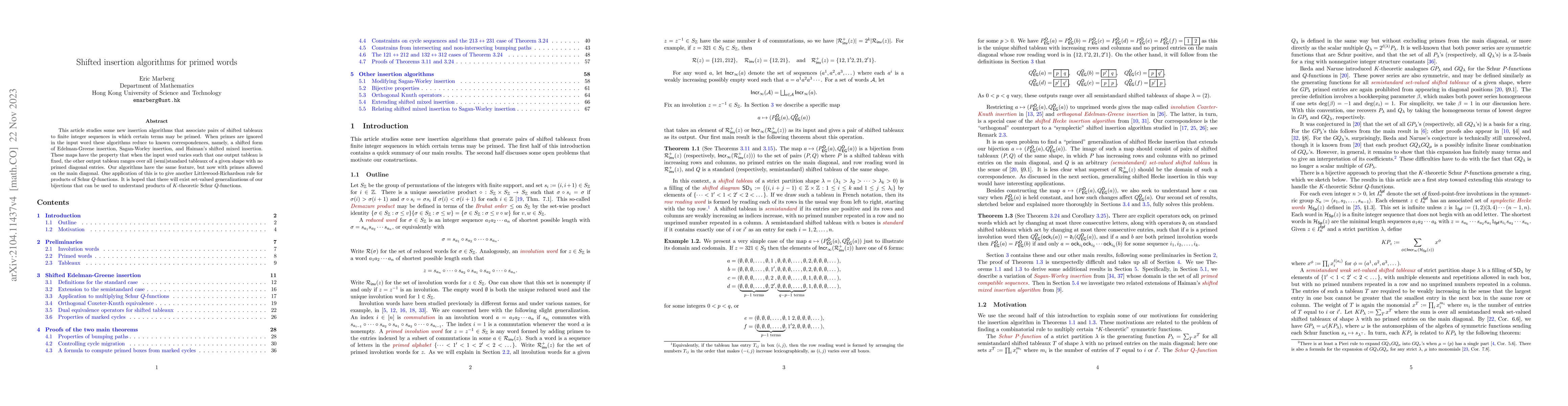 Thumbnail for Shifted insertion algorithms for primed words