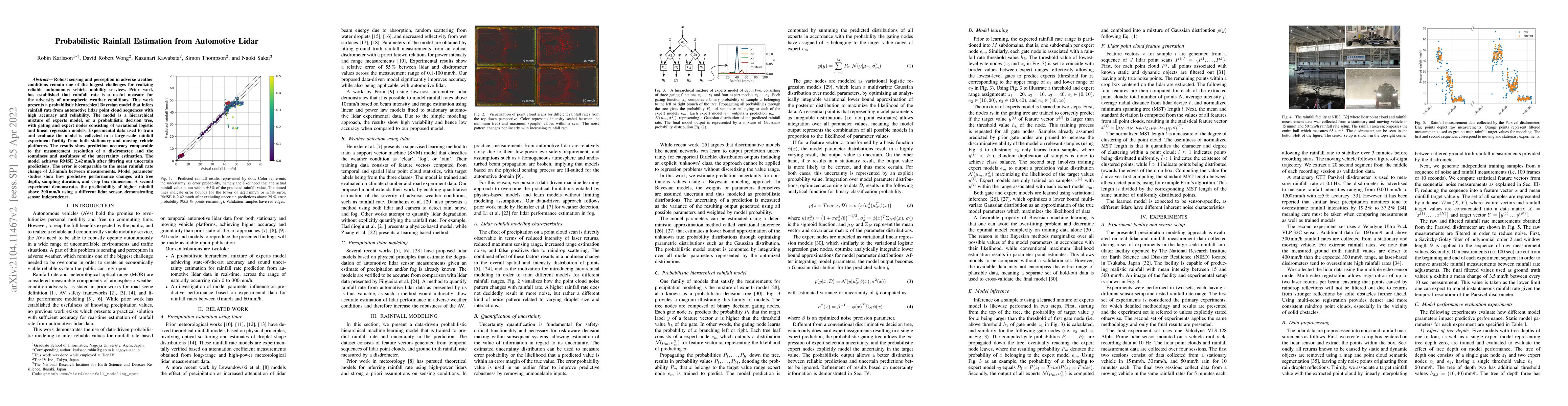 Thumbnail for Probabilistic Rainfall Estimation from Automotive Lidar