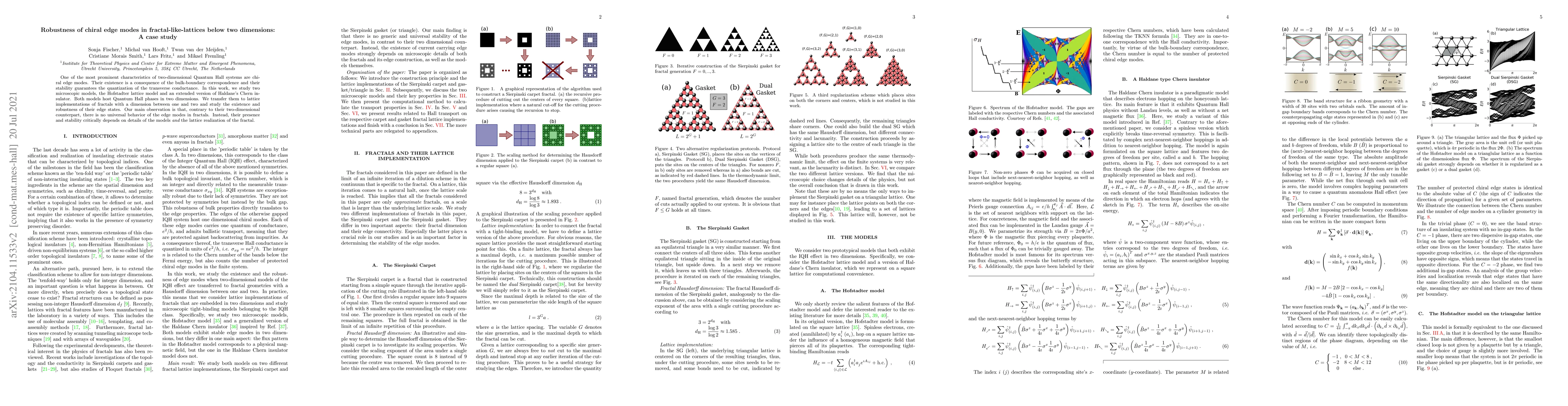 Thumbnail for Robustness of chiral edge modes in fractal-like-lattices below two
  dimensions: A case study