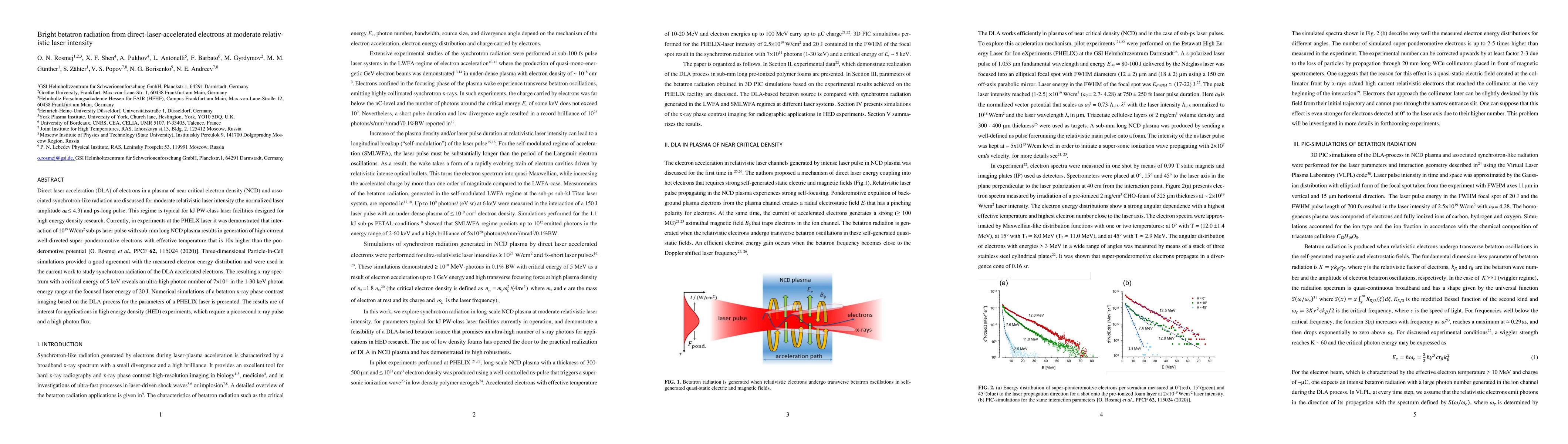 Thumbnail for Bright betatron radiation from direct-laser-accelerated electrons at
  moderate relativistic laser intensity
