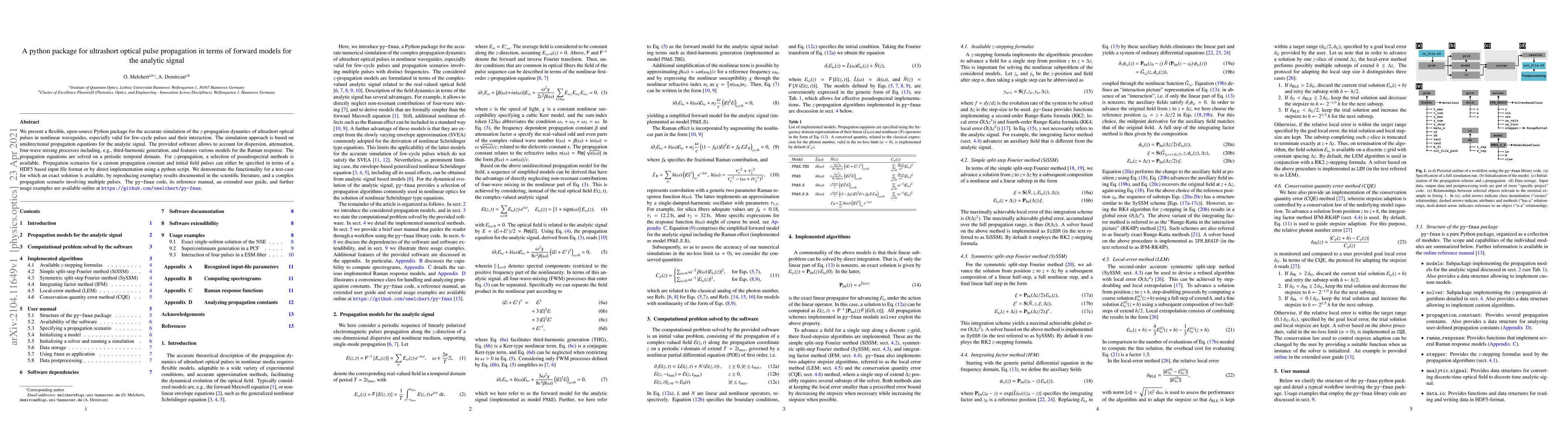 Thumbnail for A python package for ultrashort optical pulse propagation in terms of
  forward models for the analytic signal