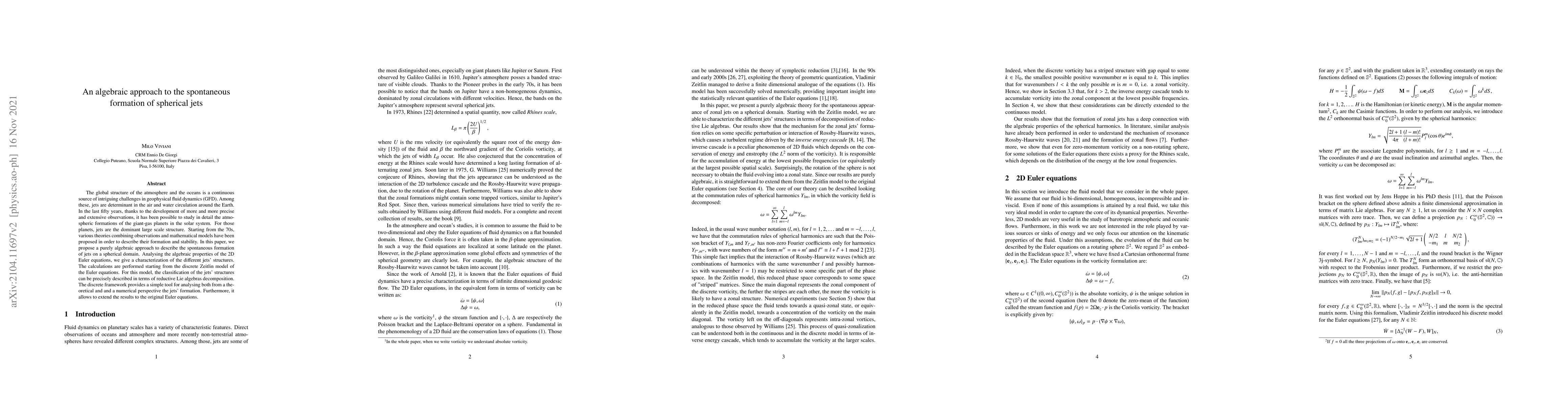 Thumbnail for An algebraic approach to the spontaneous formation of spherical jets