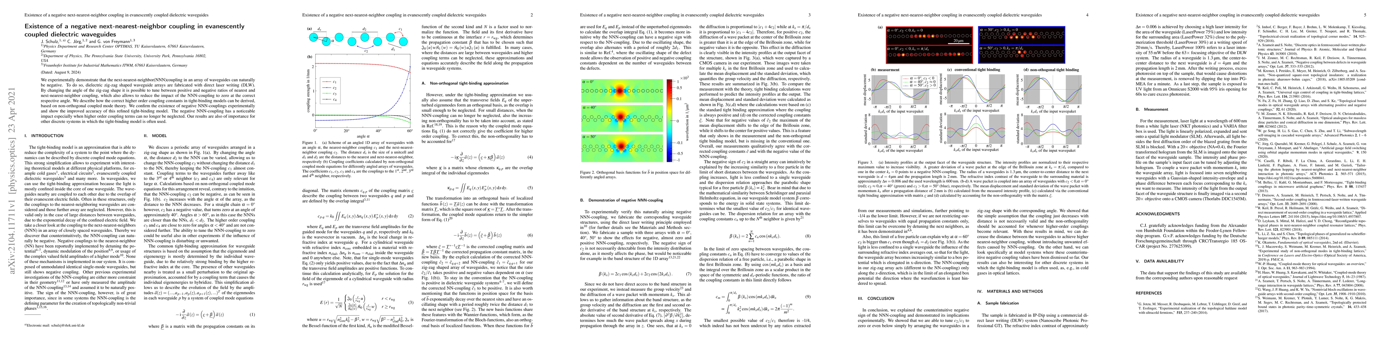 Thumbnail for Existence of a negative next-nearest-neighbor coupling in evanescently
  coupled dielectric waveguides