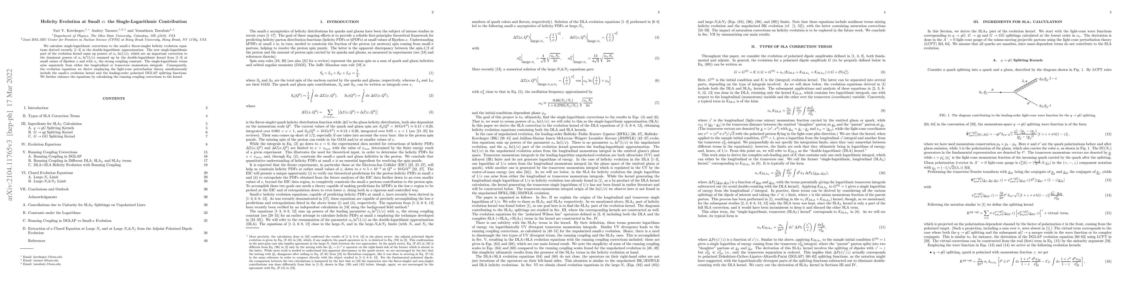 Thumbnail for Helicity Evolution at Small $x$: the Single-Logarithmic Contribution