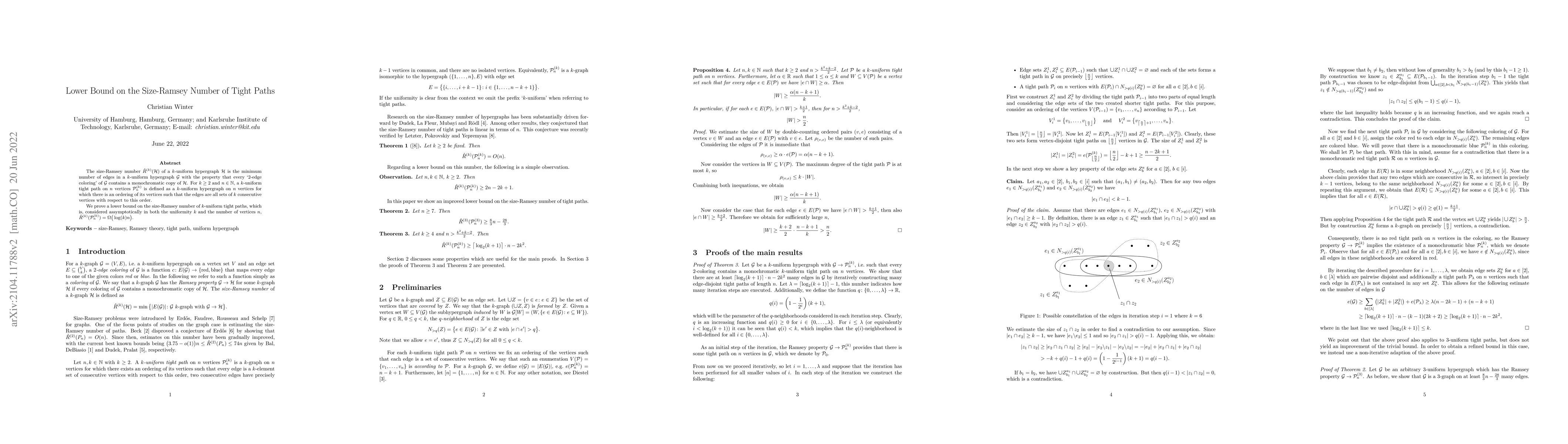 Thumbnail for Lower Bound on the Size-Ramsey Number of Tight Paths