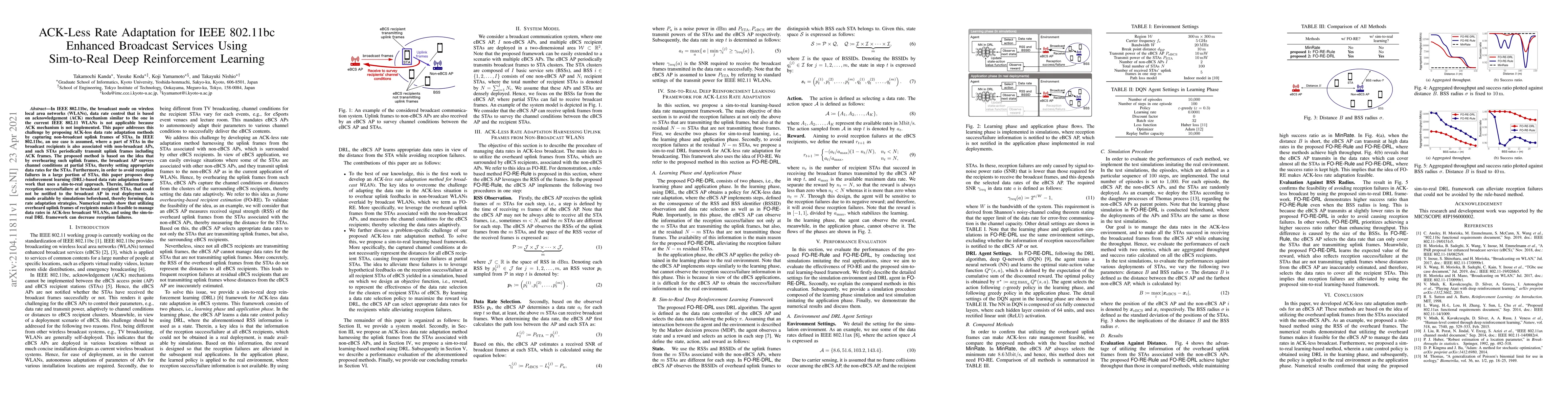 Thumbnail for ACK-Less Rate Adaptation for IEEE 802.11bc Enhanced Broadcast Services
  Using Sim-to-Real Deep Reinforcement Learning