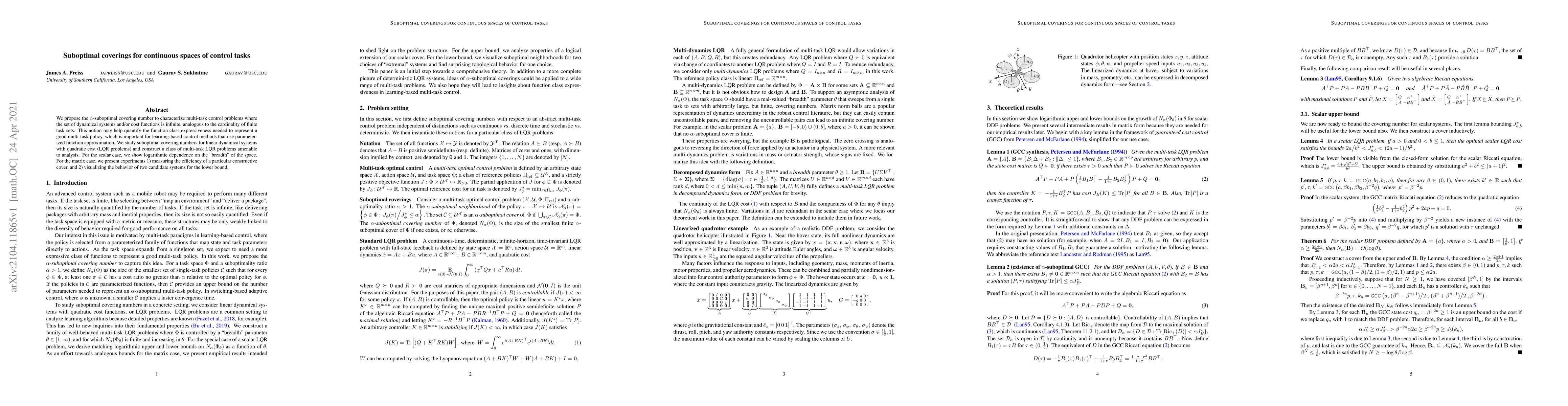 Thumbnail for Suboptimal coverings for continuous spaces of control tasks