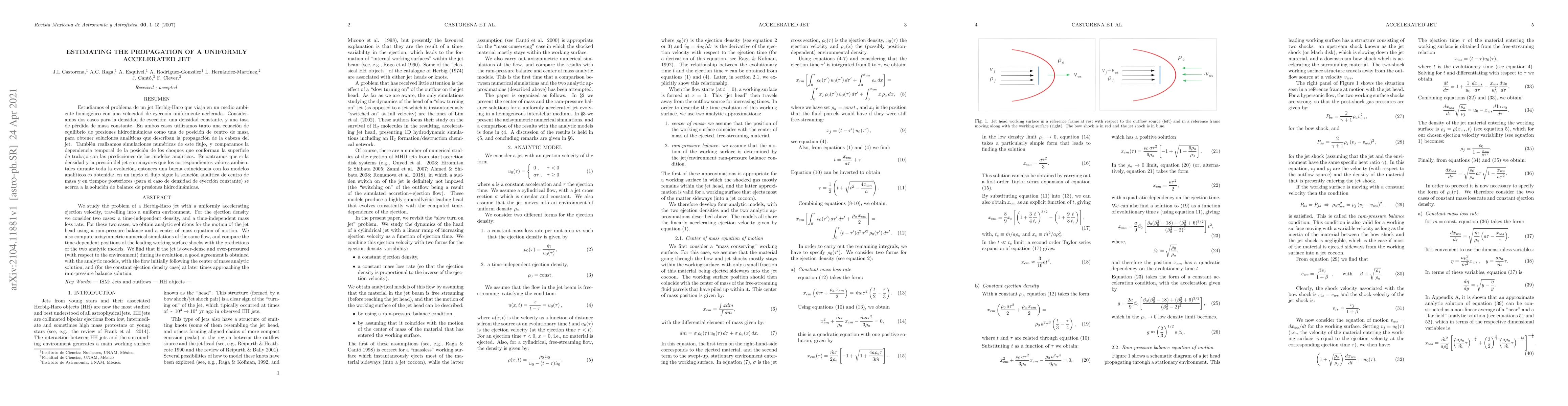 Thumbnail for Estimating the propagation of a uniformly accelerated jet